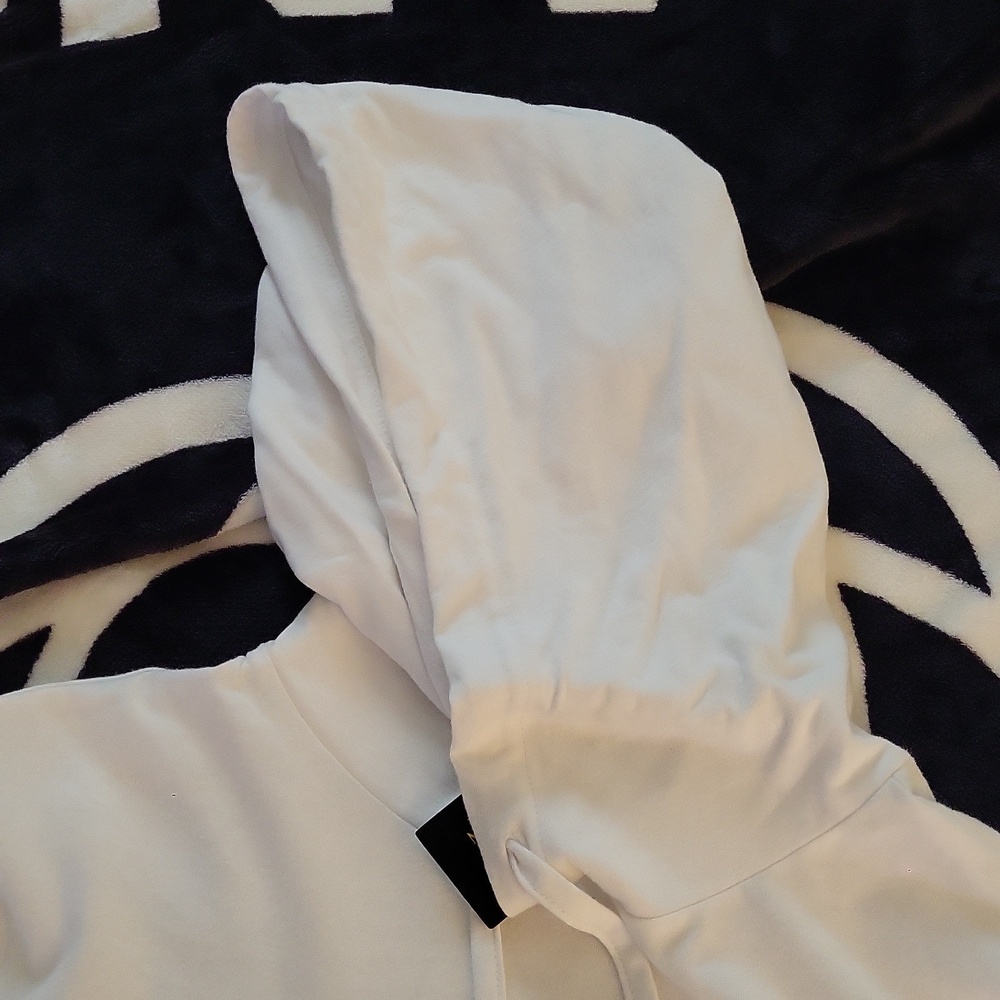 Polo by Ralph Lauren White Zip-Up Hoodie with Red Script Sleeve (Black Horse) - Picture 6 of 11